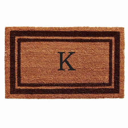 Monogram Door Mat, Natural, Brown, 24 in W x 36 in L